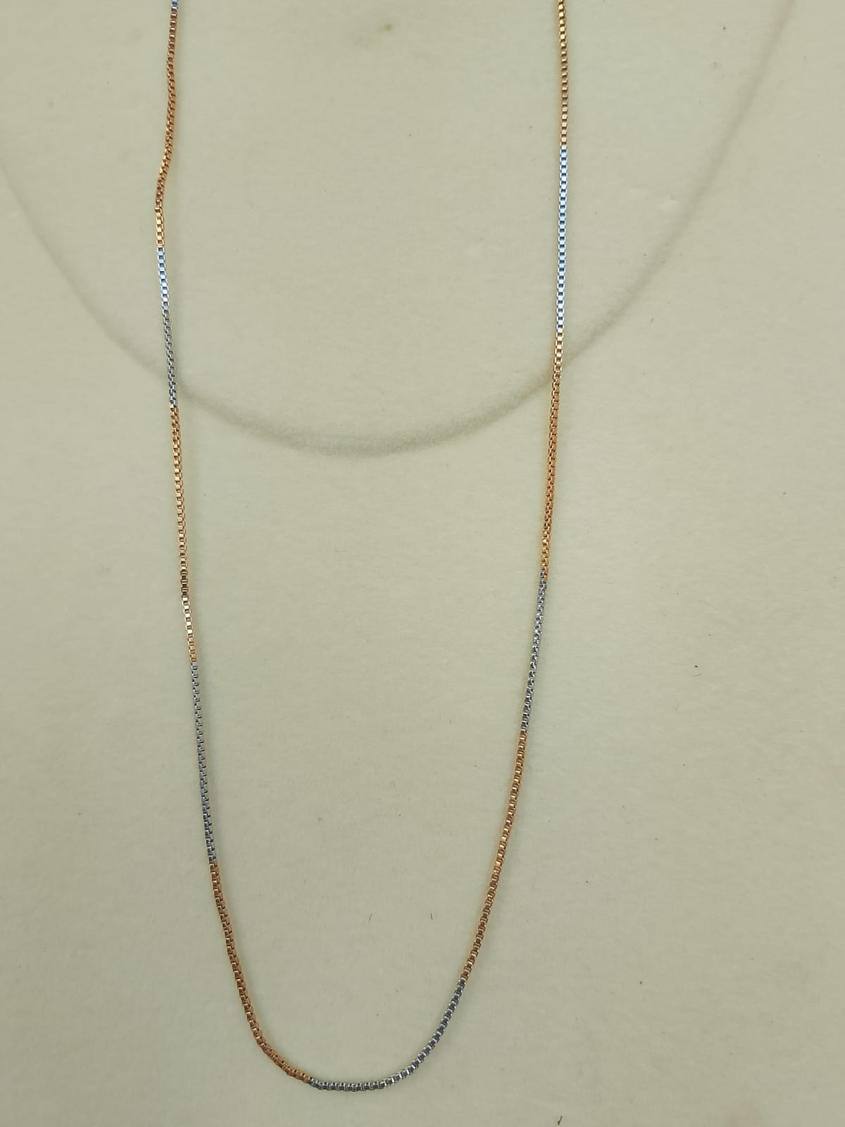 Dual-Tone Box Chain Necklace – Rose Gold & Silver