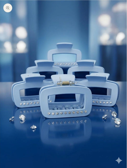 Baby Blue Rhinestone Hair Claw Clips