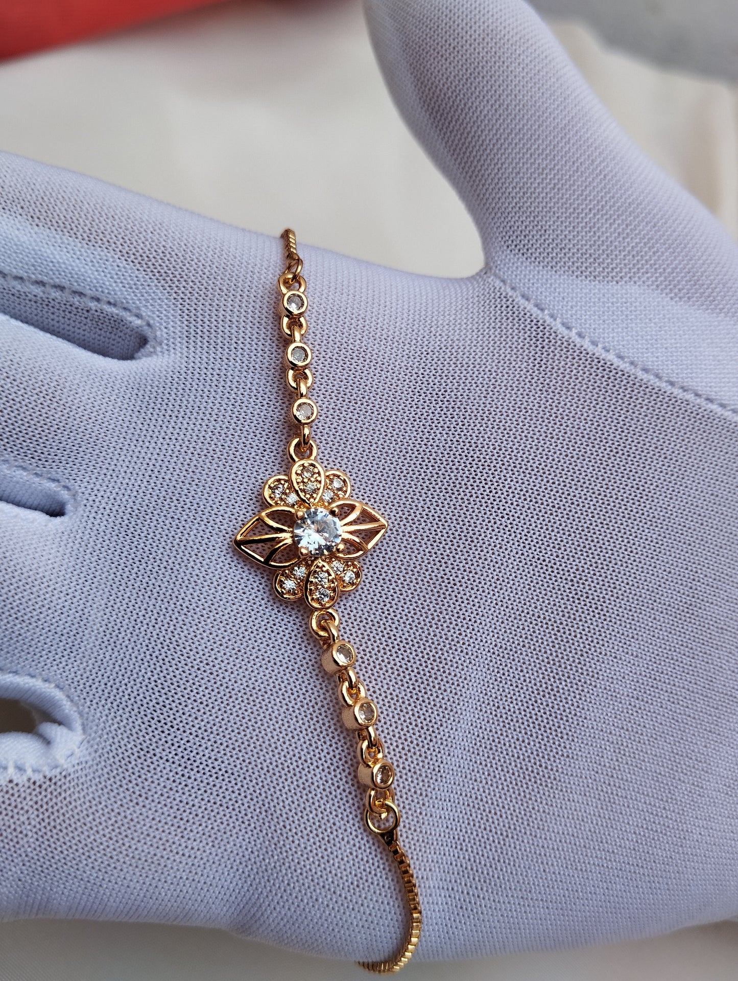 Golden Bloom Adjustable Flower Bracelet