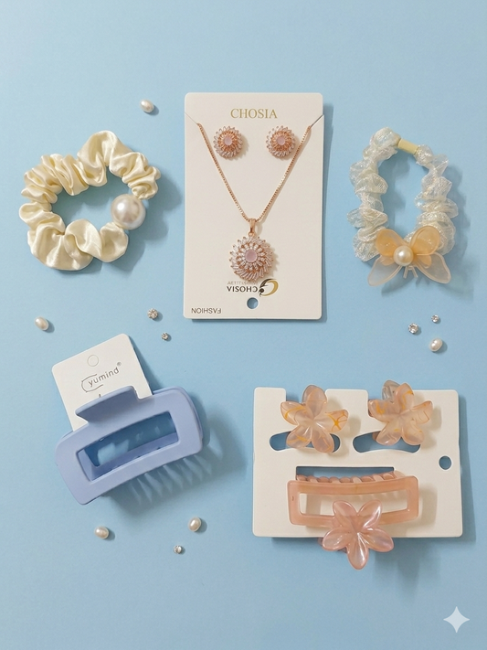 5-Piece Pastel & Rose Gold Accessories Bundle