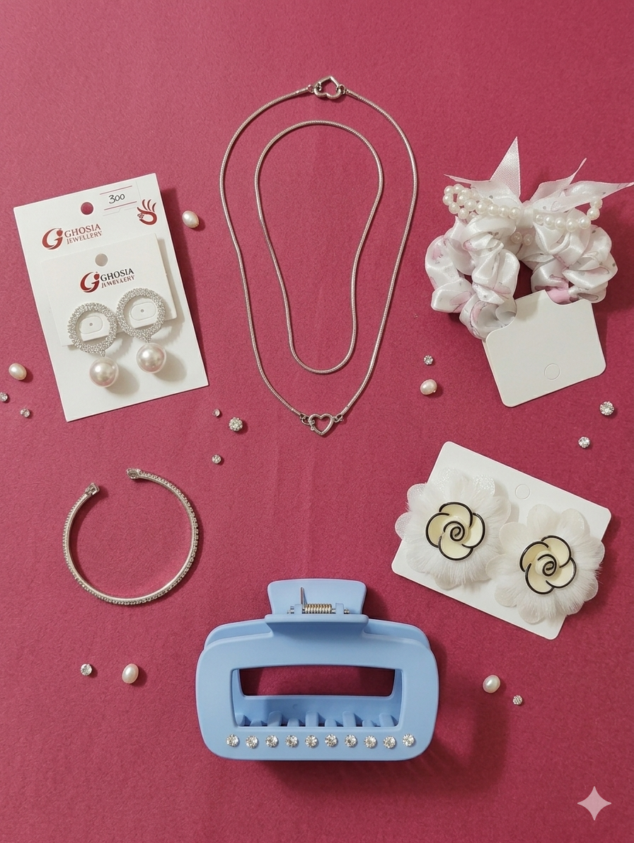 6-Piece Elegant Accessories Bundle | Jewelry & Hair Set for Women