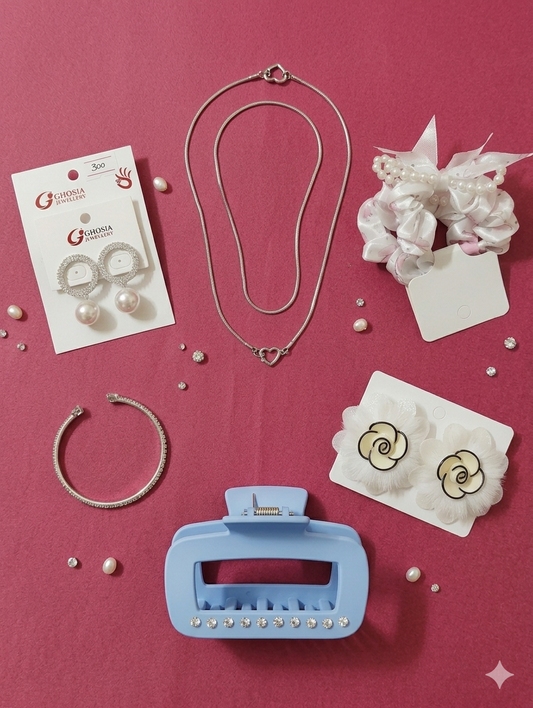 6-Piece Elegant Accessories Bundle | Jewelry & Hair Set for Women