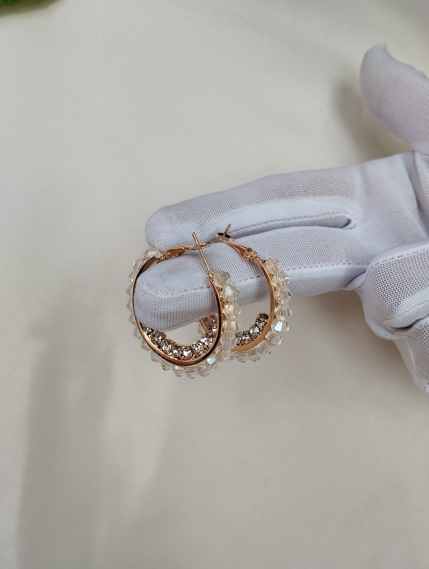 Luxe & Modern Black Crystal Gold Hoop Earrings