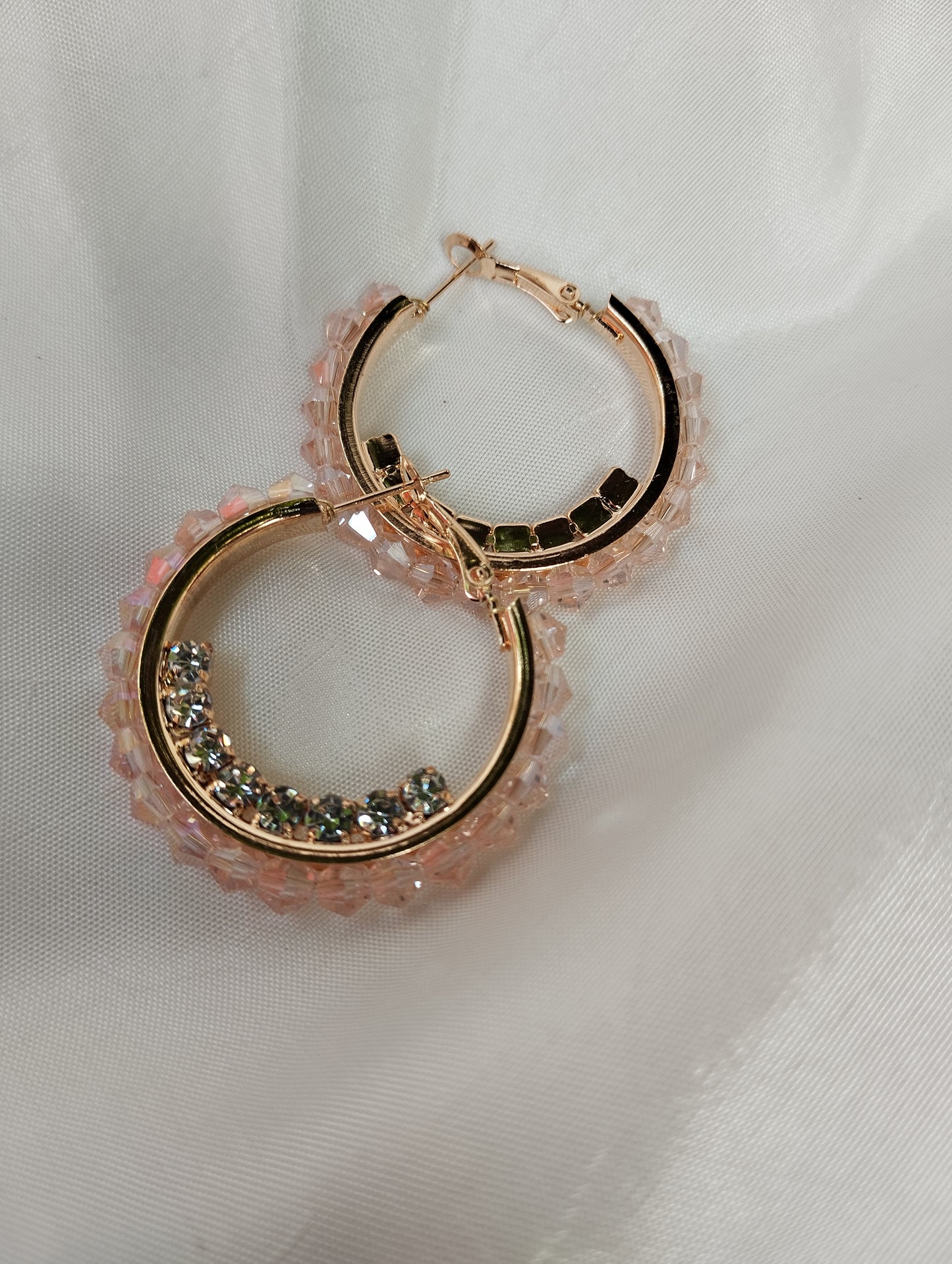 Luxe & Modern Black Crystal Gold Hoop Earrings
