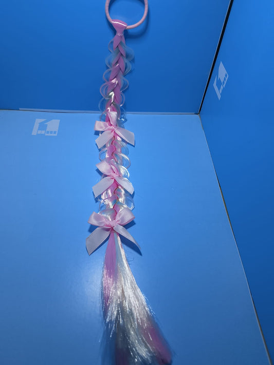 Pink Princess Braided Ponytail Hair
