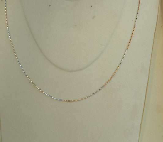 Delicate Two-Tone Twisted Chain Necklace – Gold & Silver