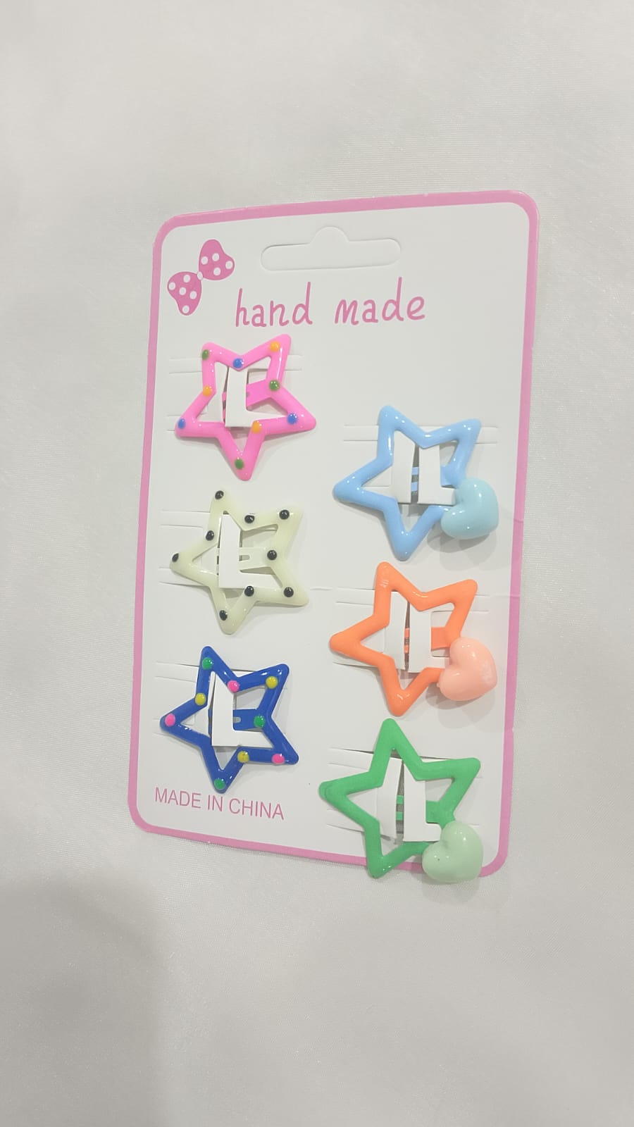 Star & Heart Hair Clip Set – Colorful Kawaii Snap Clips | 6 Pcs